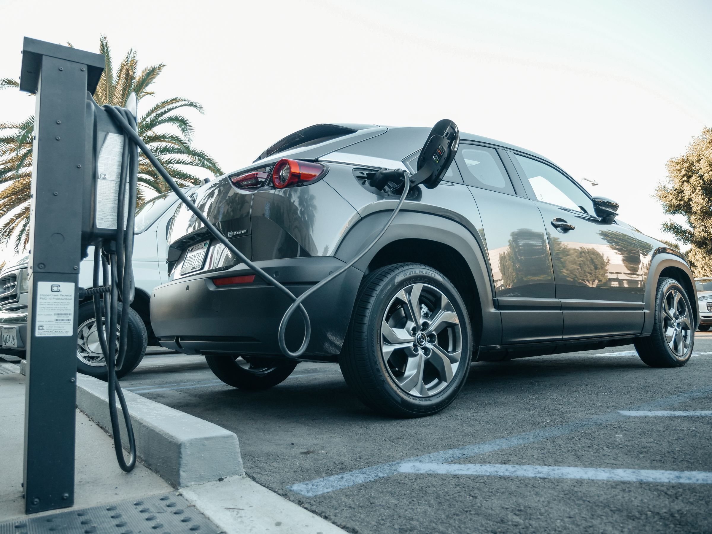 Electric vehicle charging station.