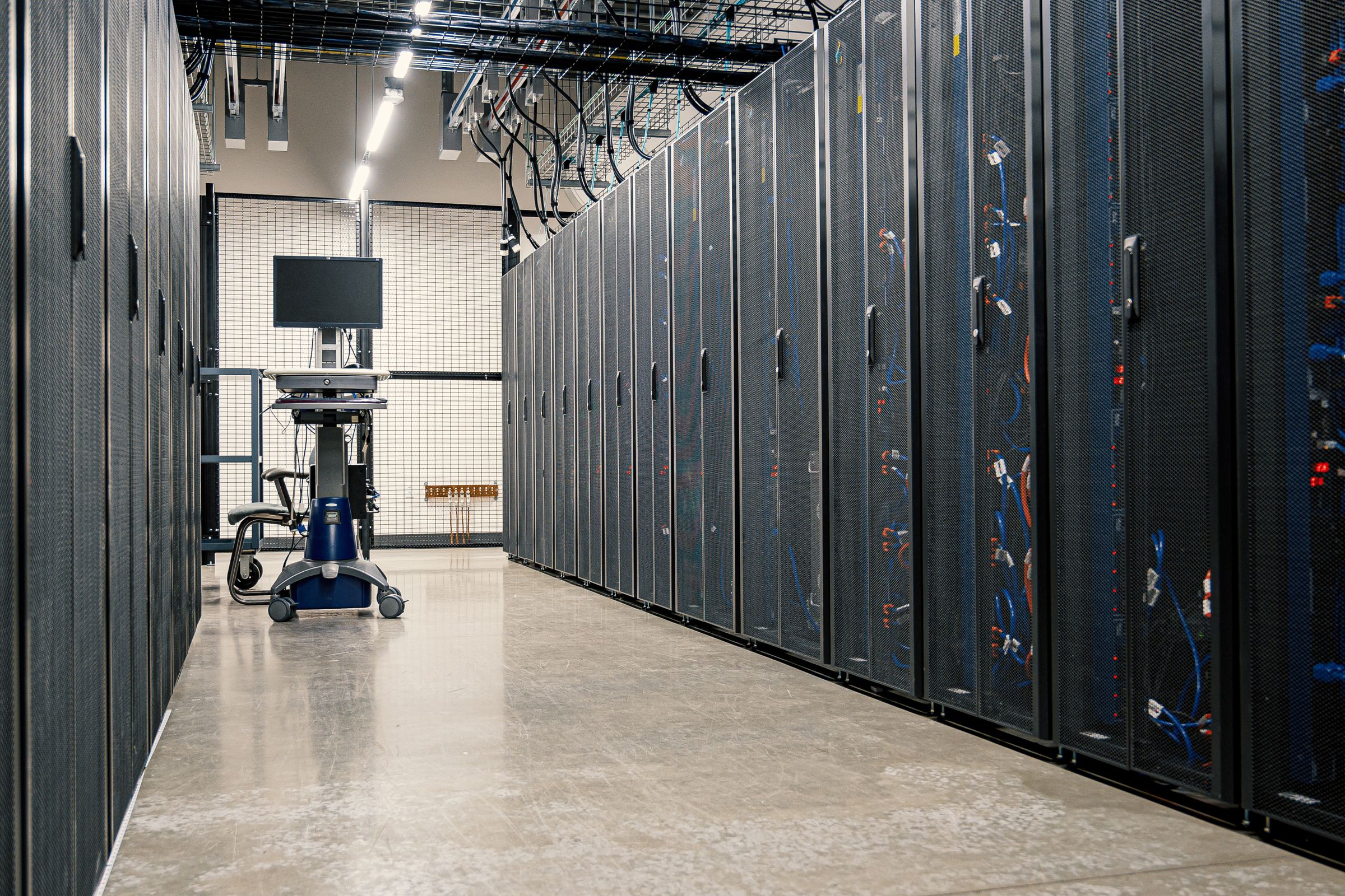 Data centre aisle.